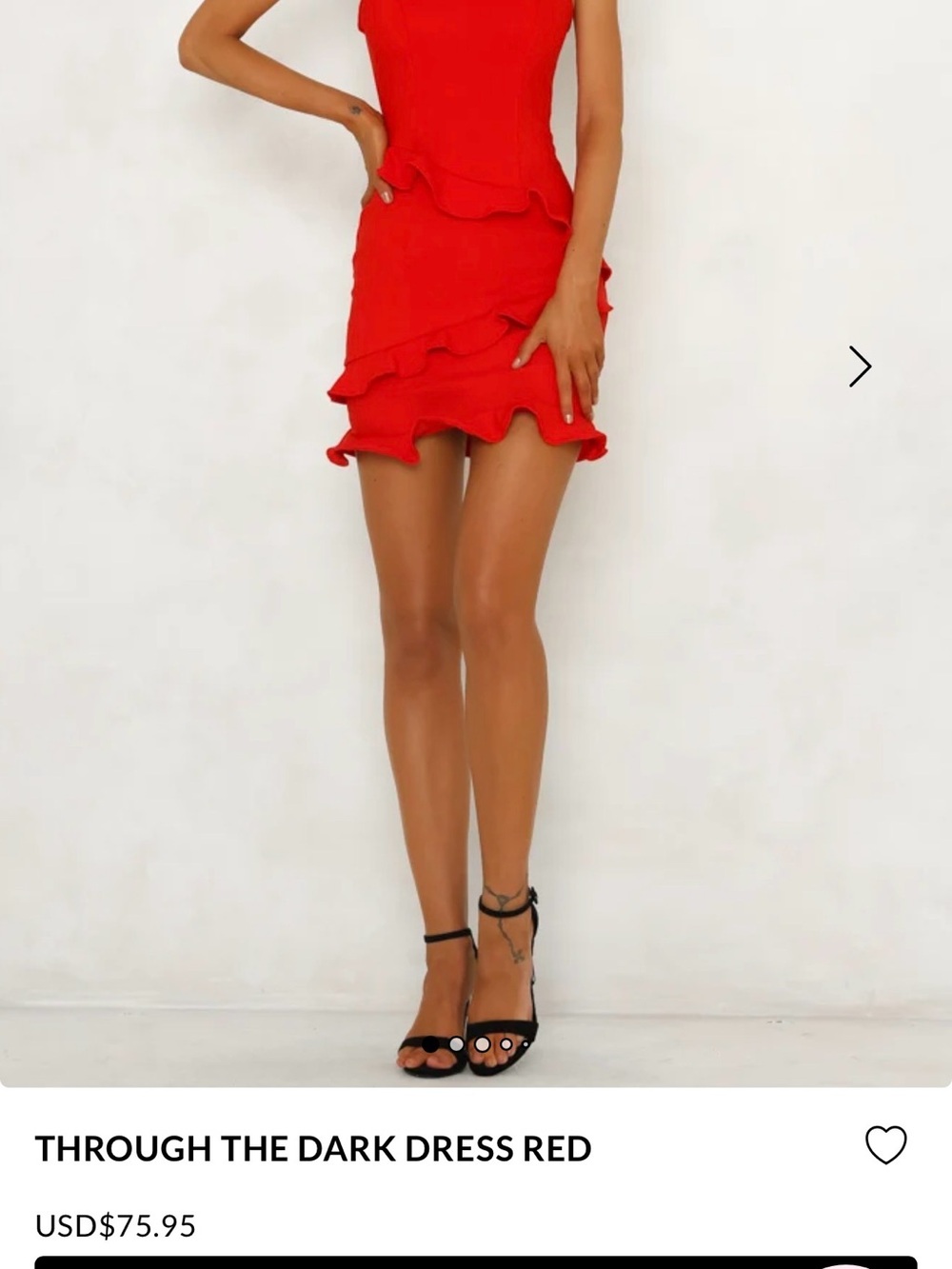 HELLO MOLLY THROUGH THE DARK DRESS RED- MEDIUM